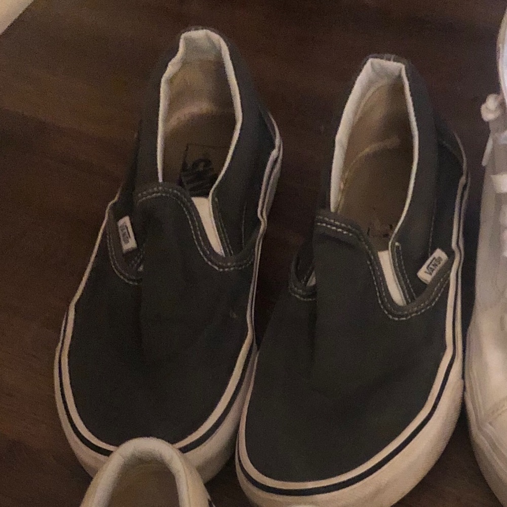 Gray slip on vans